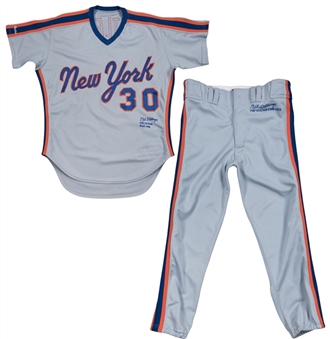 1987 Mel Stottlemyre All Star Game Worn, Signed & Inscribed New York Mets Road Uniform - Jersey & Pants (Beckett)